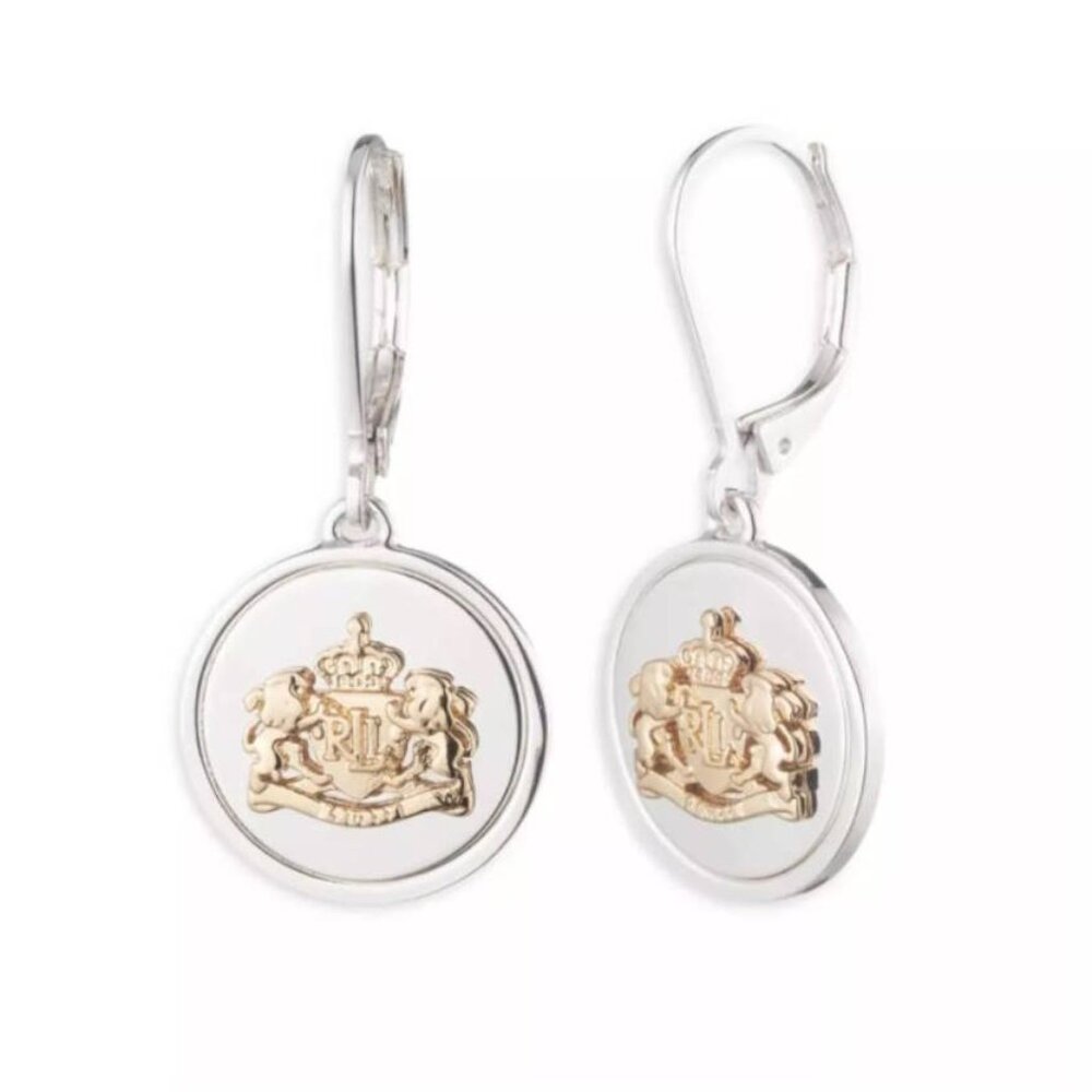 Lauren Ralph Lauren Gold Crest Earrings
